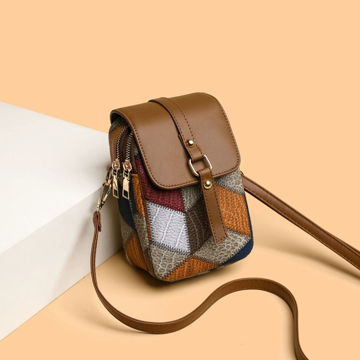 Women's Mobile Zipper Versatile Fashion Vertical Soft Leather Phone Bags