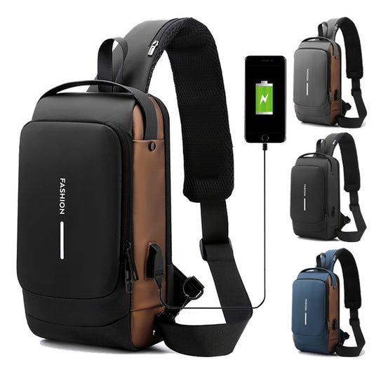 Men's Elegant Beautiful Charging Commuter Waterproof Men's Chest Bags