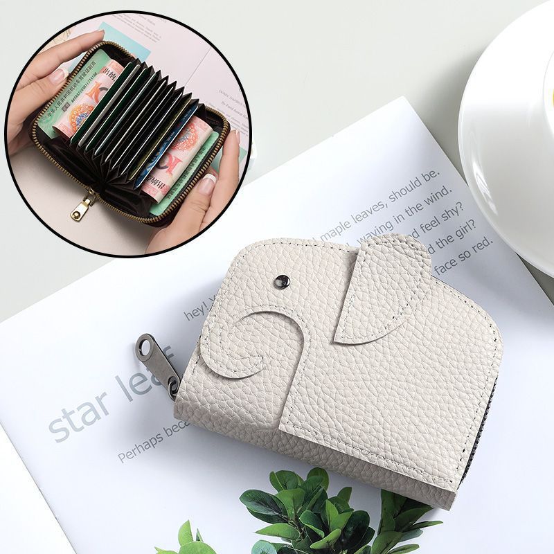 Cute Elephant Cartoon Female Personalized Minority Large Card Holder