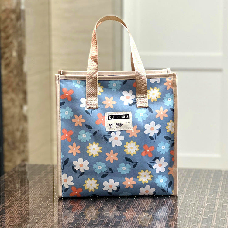 Floral Large Capacity Portable Wash Lunch Box Bags