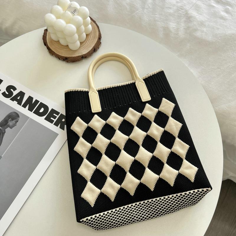 High Quality Mobile Cute Knitting Plaid Handbags