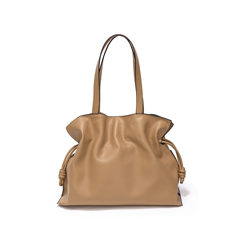 Women's Korean Style Fashion Cattlehide Leather Niche Shoulder Bags