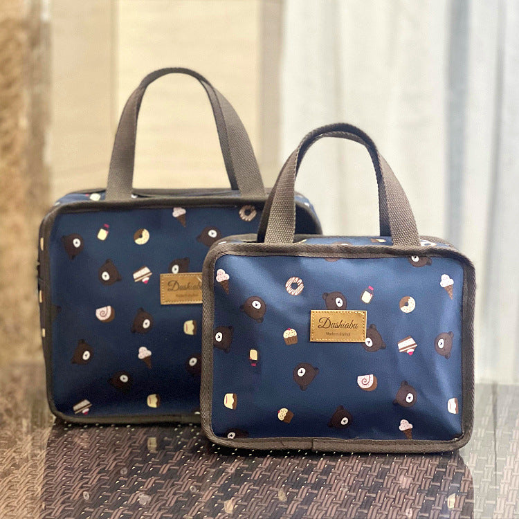 Women's Plaid Lunch Box Mom Hand Carrying Snack Cosmetic Bags