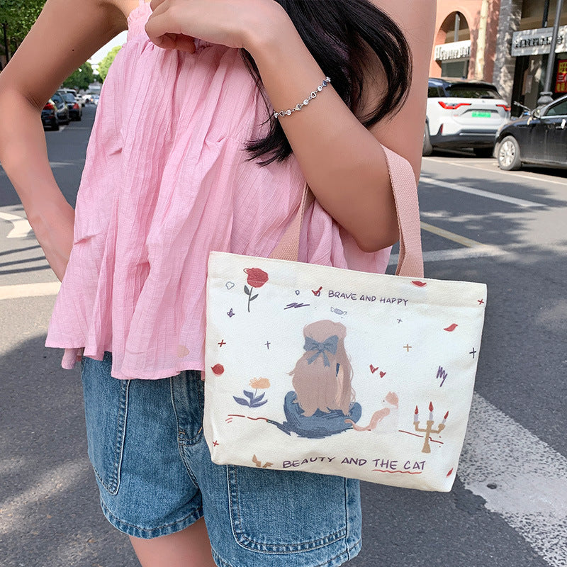 Popular Canvas Female Niche Portable Lady's Handbags