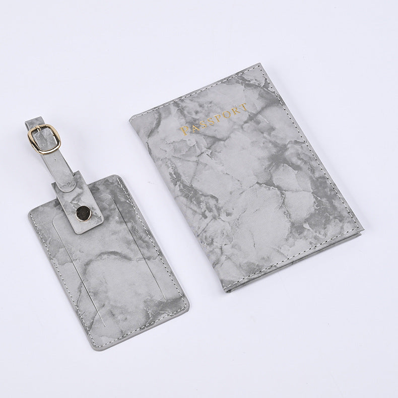 Colorful Marble Passport Cover Boarding Pass Card Holder