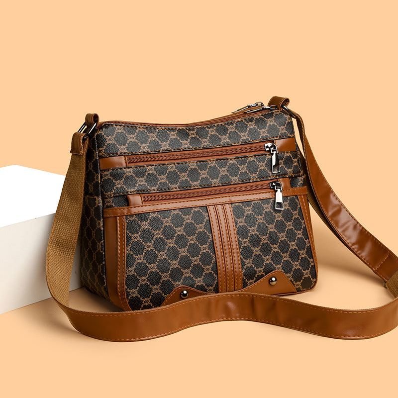 Women's Stitching Pattern Mom Daily Commuting Crossbody Bags