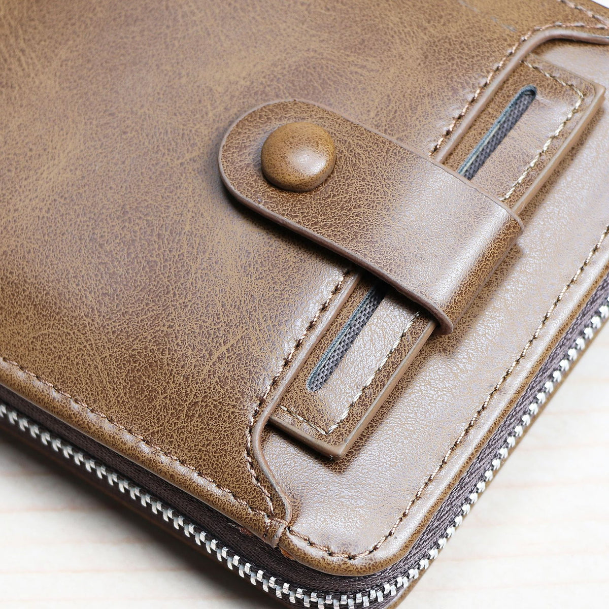 Men's Short Large Capacity External Zipper Portable Men's Wallet