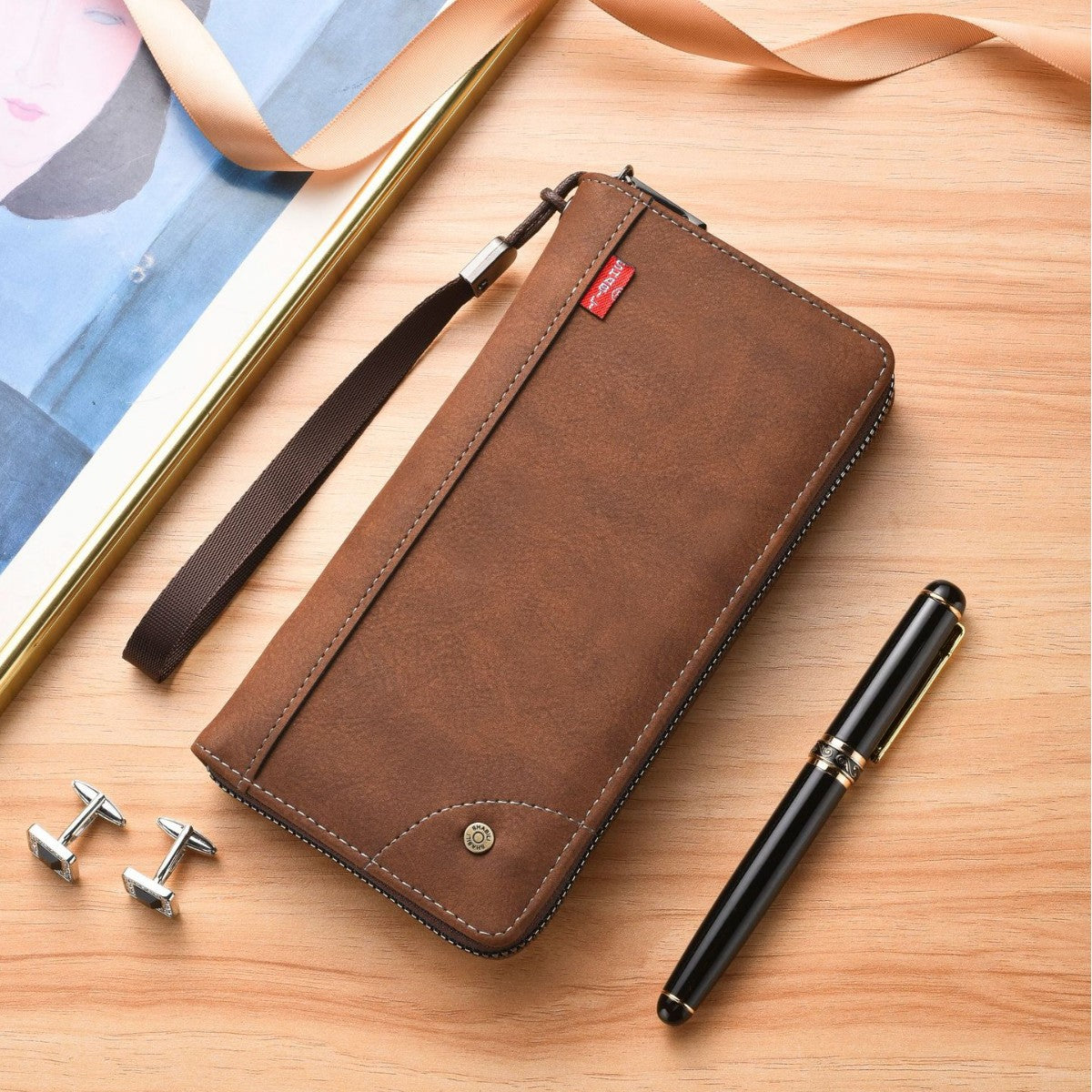 Men's Long Trendy Multi Slots Retro Large Men's Wallet