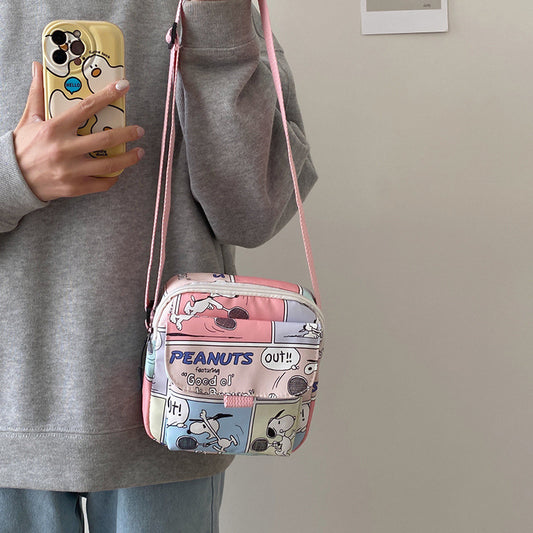 Elegant Canvas Fashion Cute Snoopy Style Shoulder Bags