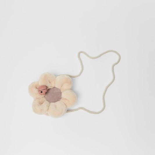 Women's Plush Flower Bug Shape Ornaments Mini Crossbody Bags