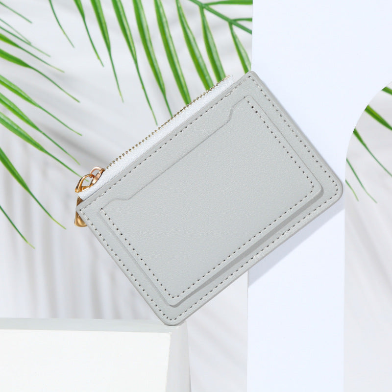 Korean Zip Candy Color Bus Bank Card Holder