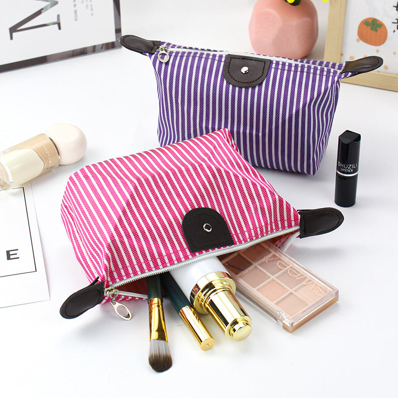 Women's Style Striped Dumplings Dumpling Making Folding Cosmetic Bags