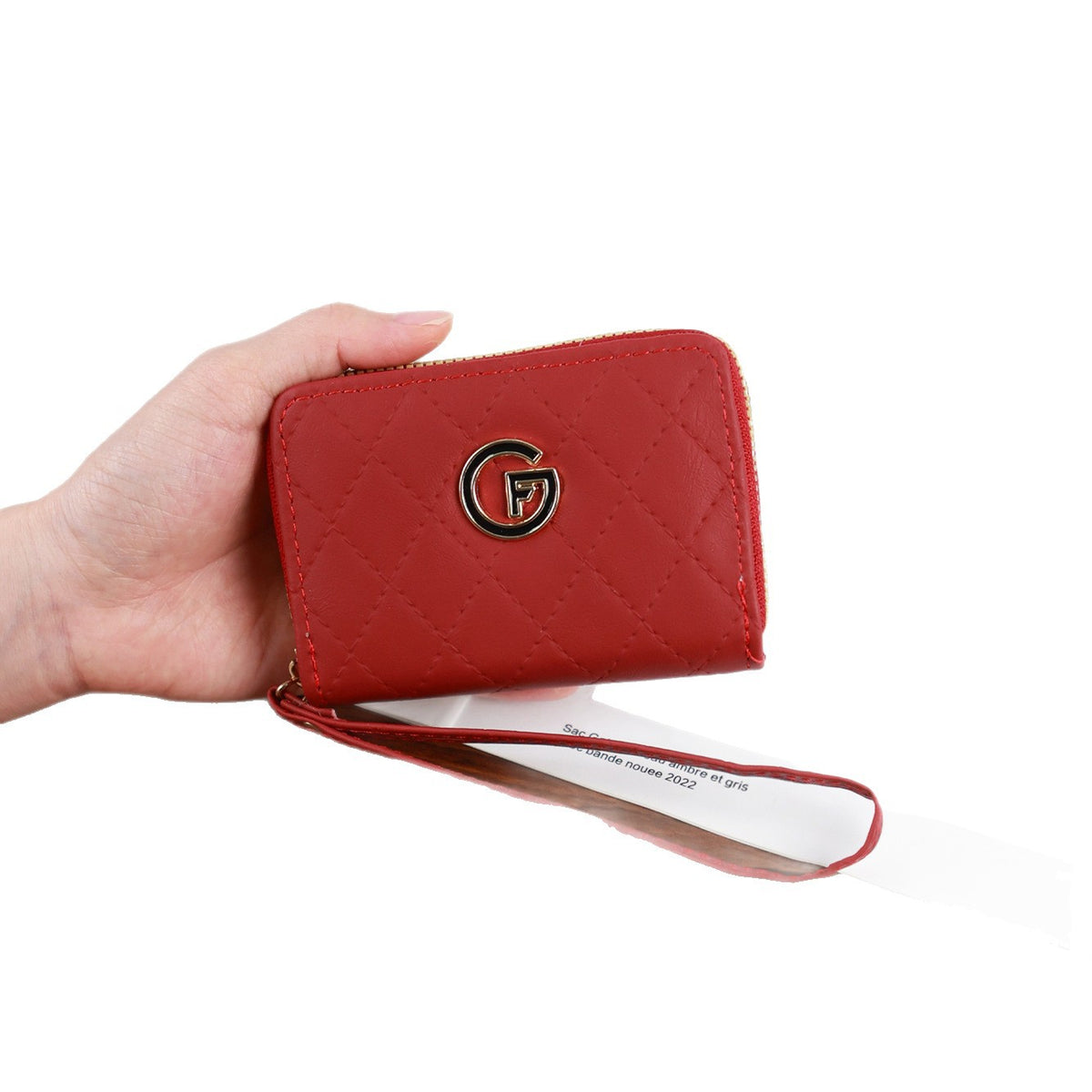 Short Female Rhombus Simple Solid Color Multiple Slots Ladies Wallet