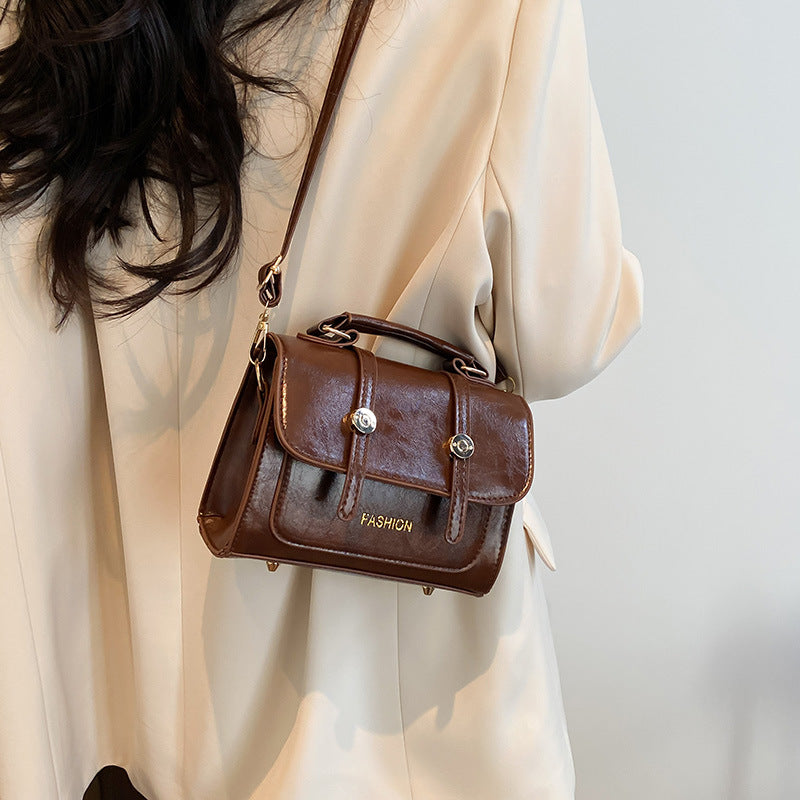 Temperament Commute Retro Fashion Spring Solid Color Small Square Bags