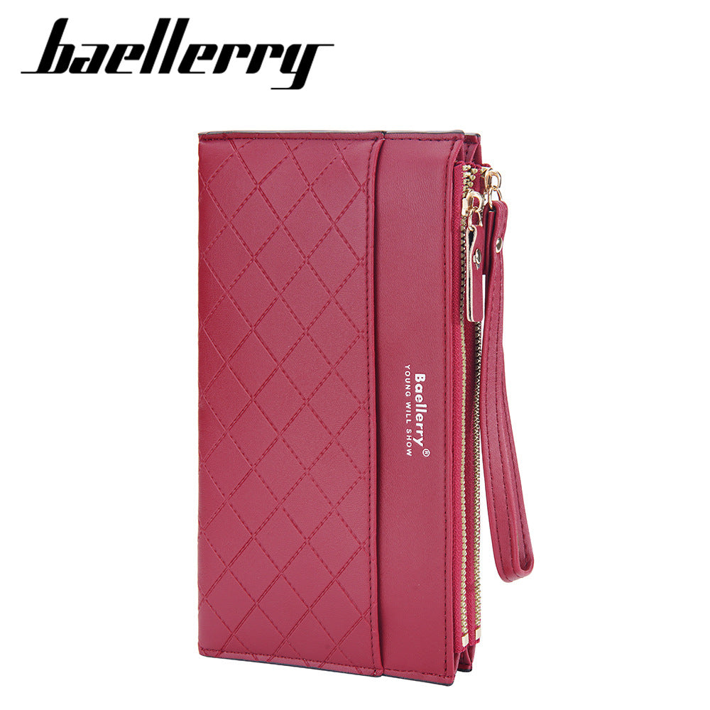 Women's Long Double Zip Clutch Mobile Card Holder