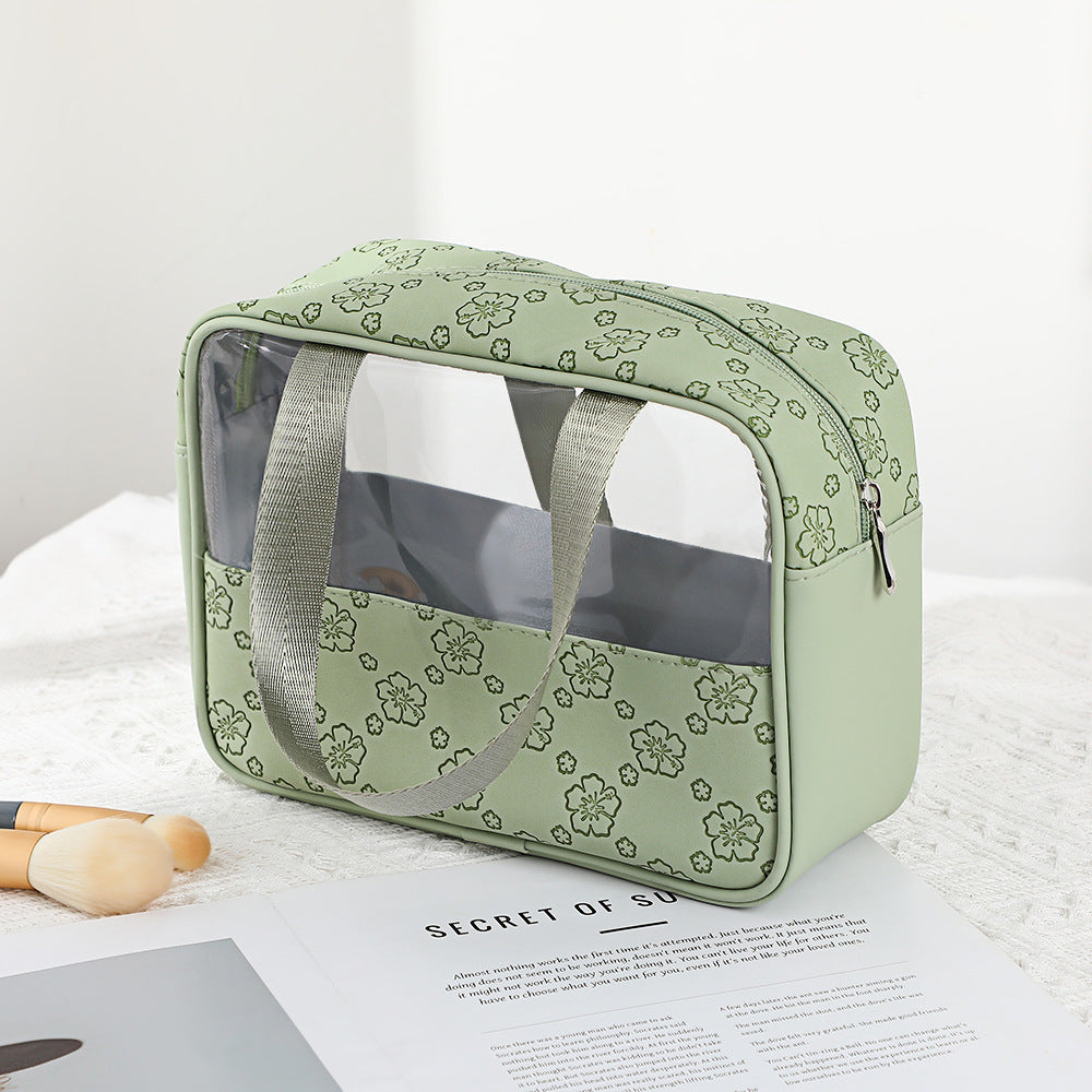 Women's Large Capacity Retro Embossing Storage Portable Outing Makeup Bag