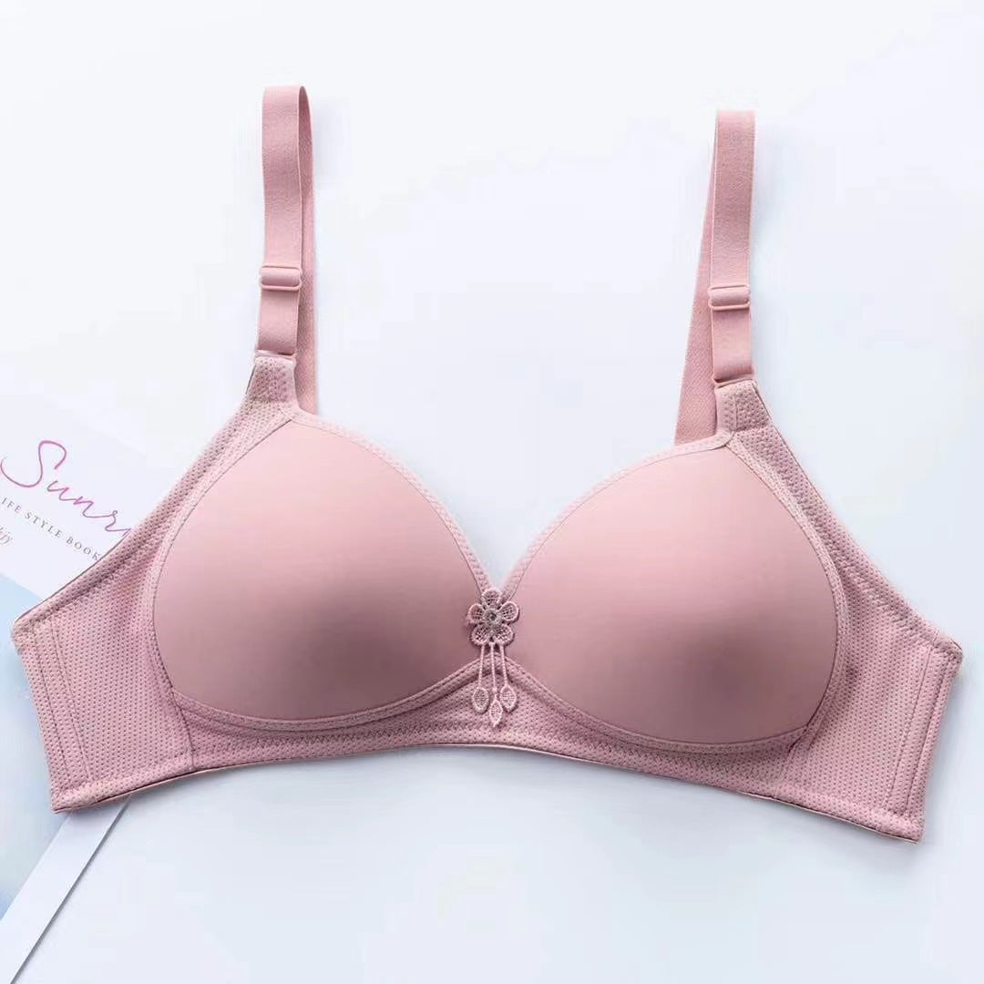 Cotton Boneless Soft Unchanged Thin Cup Glossy Everyday Bras
