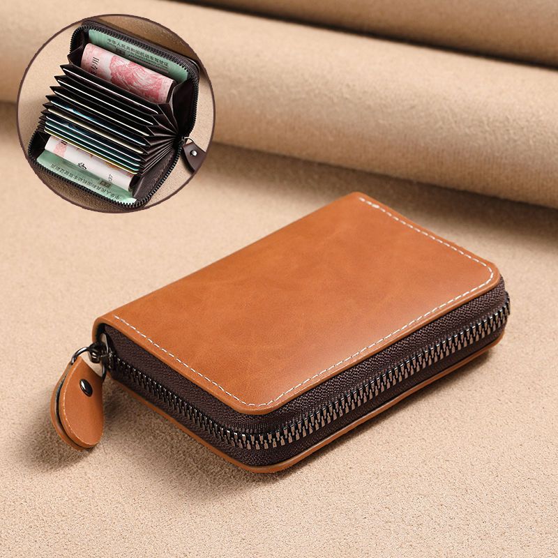 Men's Soft Leather Simple Large Capacity Position Card Holder