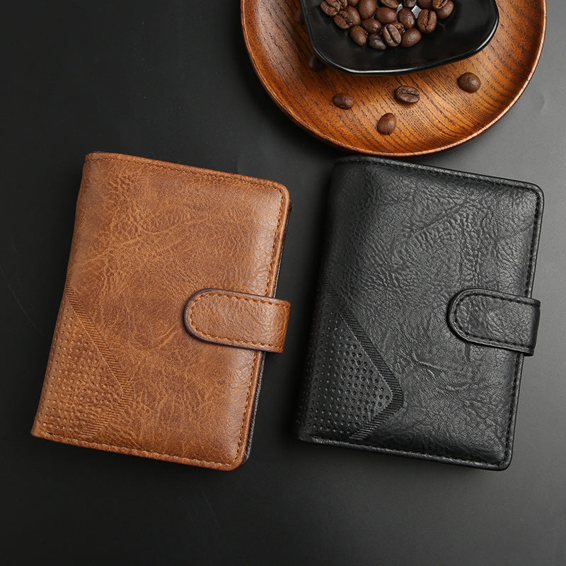 Men's Retro Business Short Passport Portable Men's Wallet