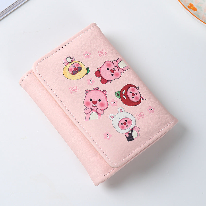 Three-fold Female Big Ears Dog Clamp Good-looking Ladies Wallets