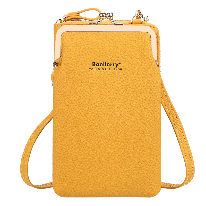 Women's Vertical Korean Style Fashion Litchi Pattern Women's Messenger Bag