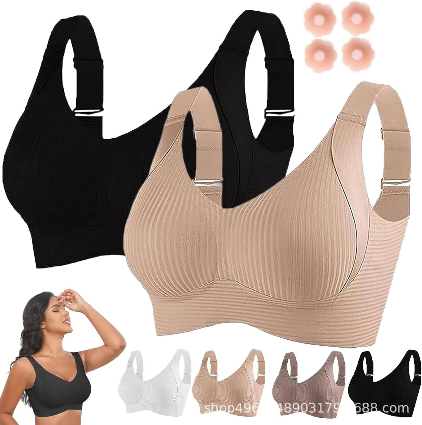 Women's European Code Combination Xi Traceless Underwear Everyday Bras
