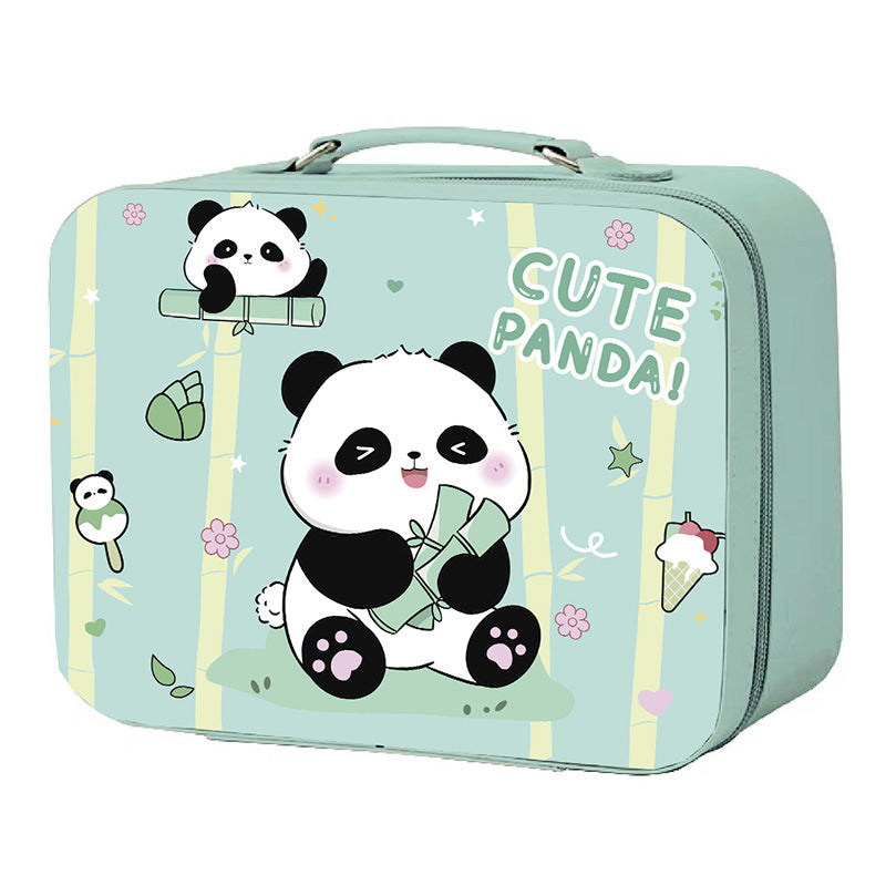 Panda Cute Capybara Storage Box Astronaut Organize Leather Khaki Makeup Bag
