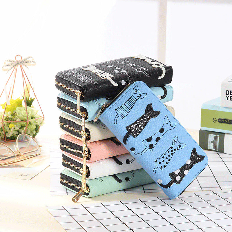 Women's Fashion Cartoon Large Capacity Long Zip Korean Clutch Bags