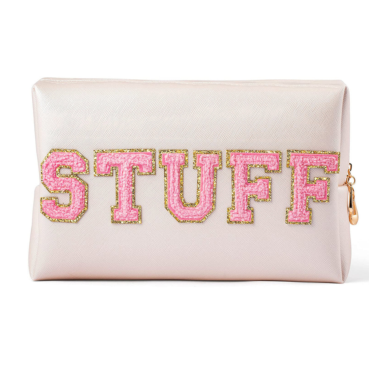 Embroidery Lettered Make-up Chenille Waterproof Large Makeup Bag
