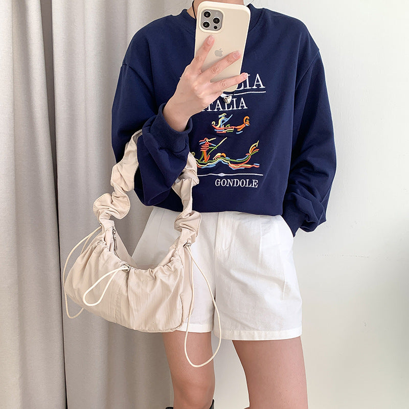 Pleated Underarm Cloud Simple Graceful Korean Shoulder Bags