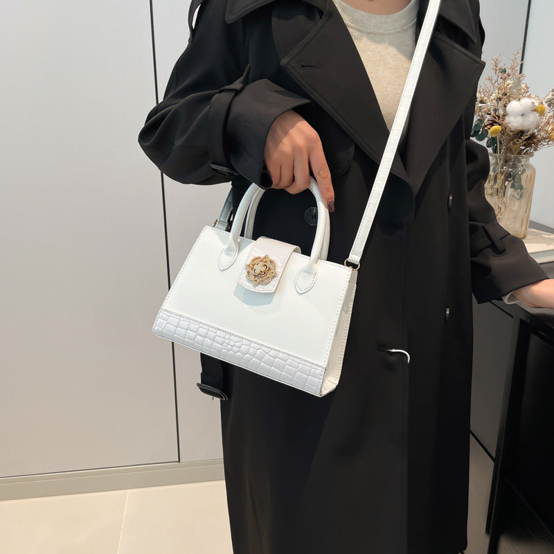Fashion Crocodile Pattern Stitching Texture Elegant Large Women's Shoulder Bag