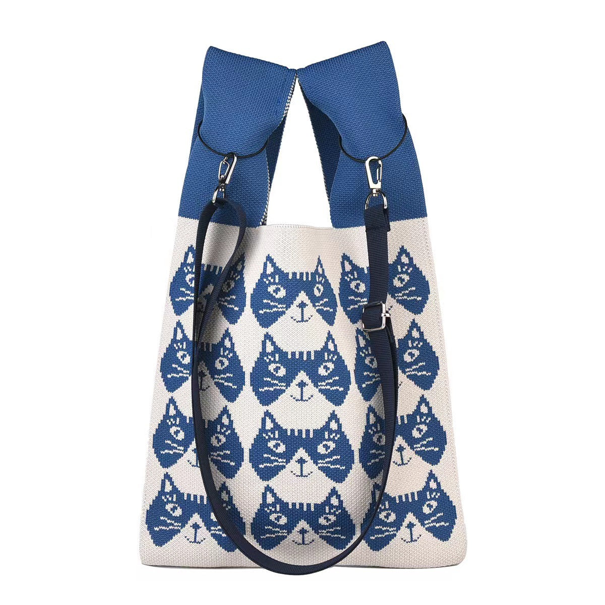 Versatile Cartoon Cat Hand Vest Knitted Handbags