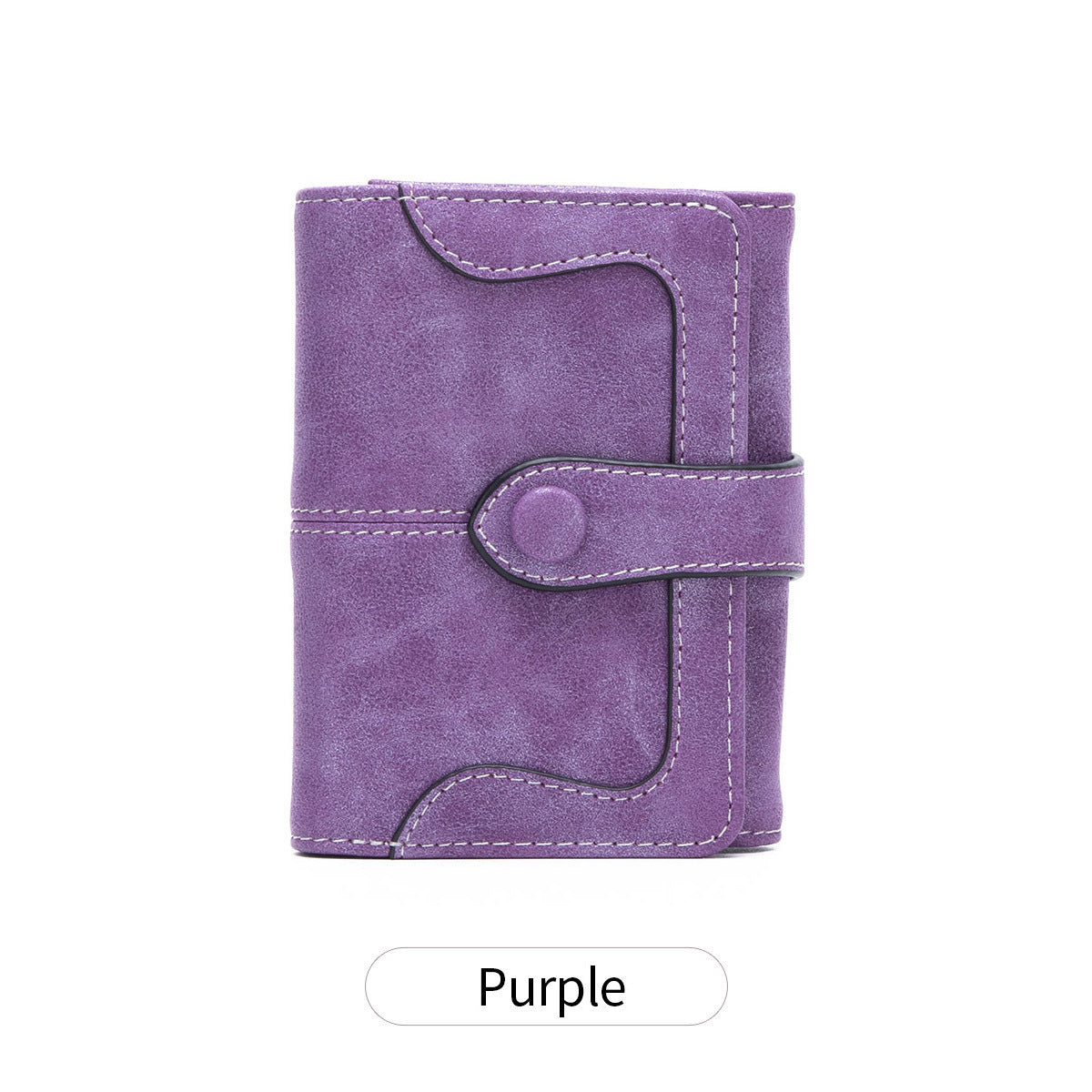 Women's Simple Fashion Clutch Vintage Frosted Two Ladies Wallet