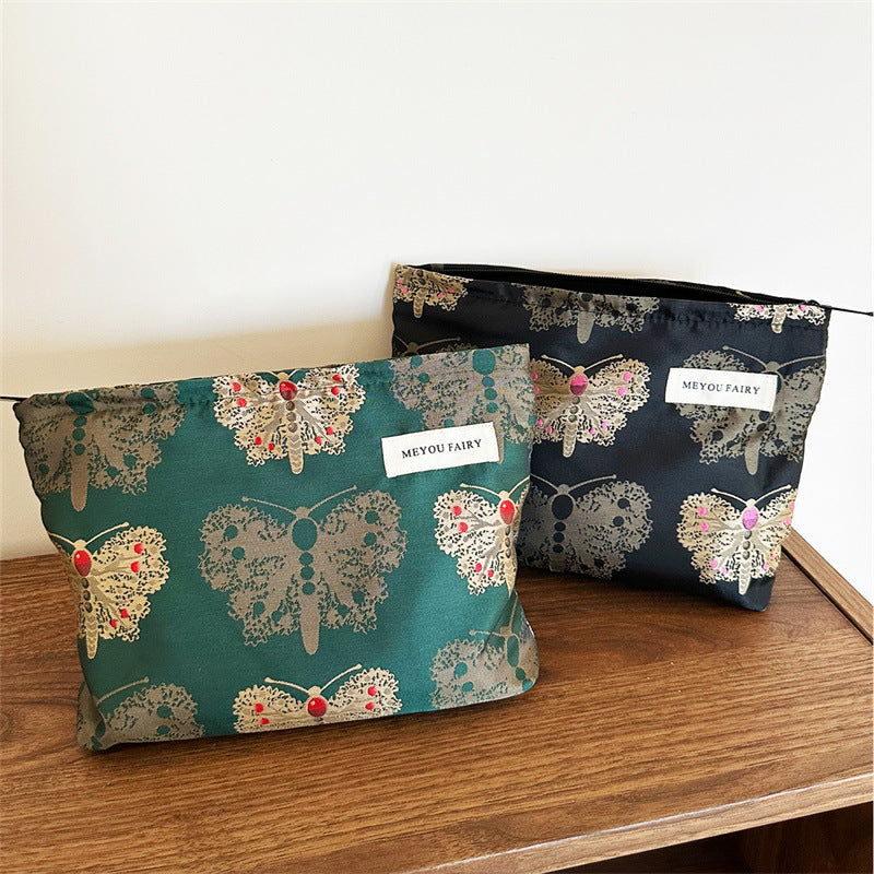 Chinese Butterfly Vintage Storage Fabric Large Capacity Home Good-looking Makeup Bag