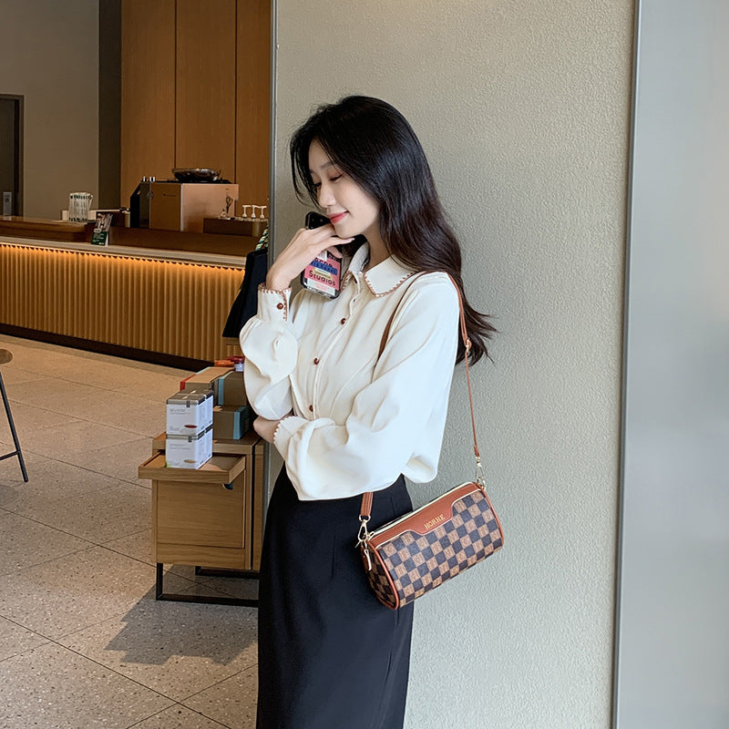 Women's Simple Vintage Printed Niche Round Shoulder Bags
