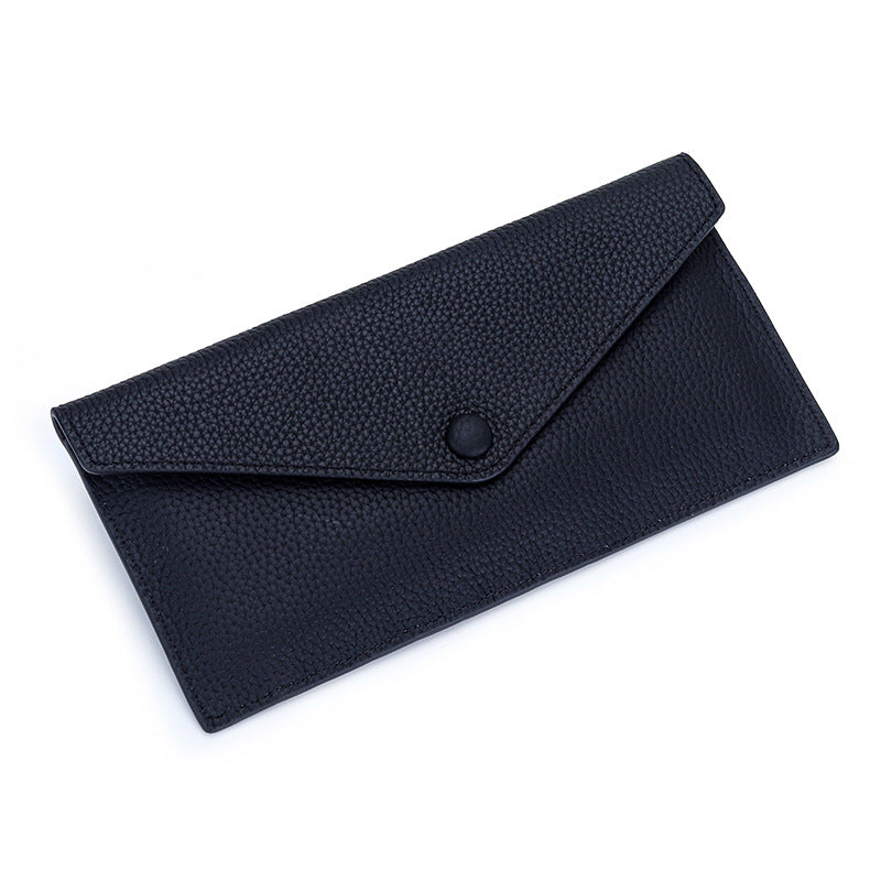 Women's First Layer Cowhide Long Leather Large Ladies Wallet