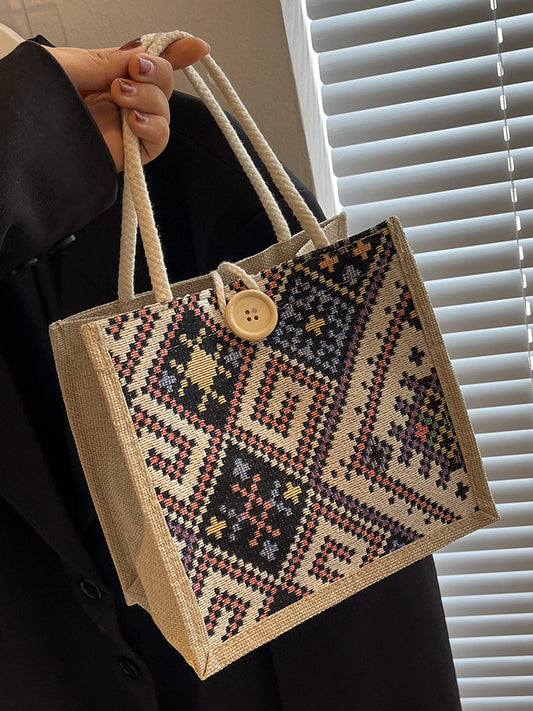 Women's Ethnic Style Canvas Summer Fashion Out Handbags