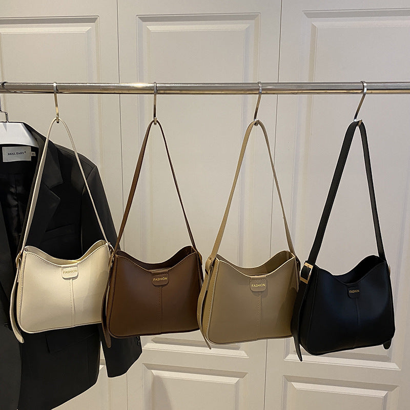 Women's Retro Textured Fashion Large Capacity Solid Color Women's Shoulder Bag