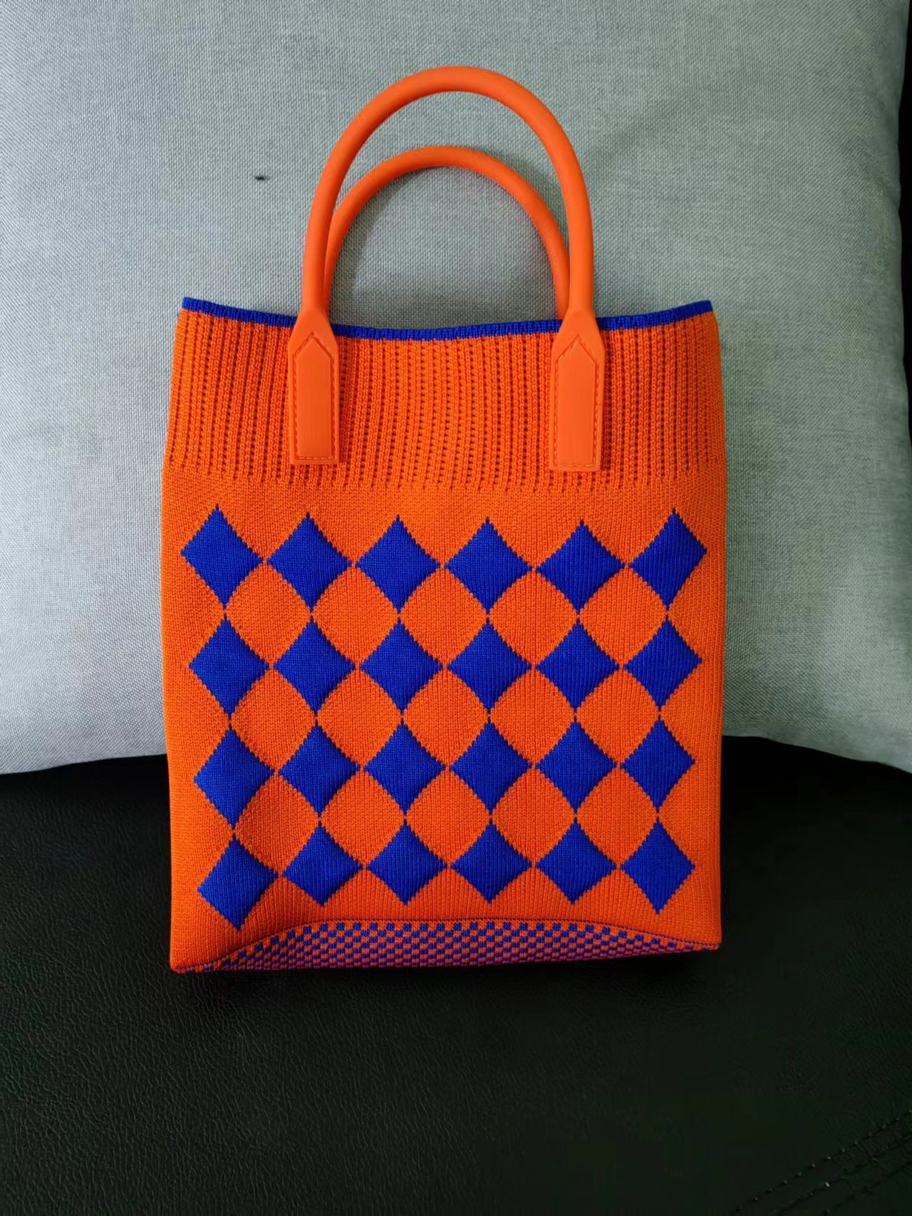 High Quality Mobile Cute Knitting Plaid Handbags