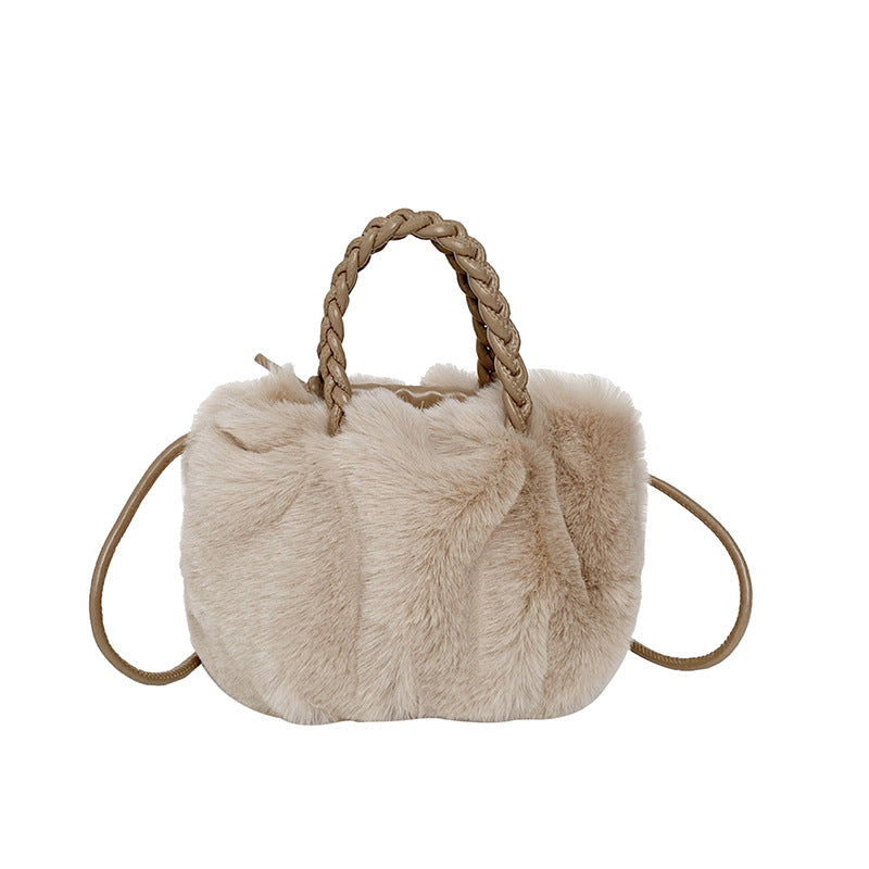 Plush Fashion Portable Fur Cloud Sense Bags