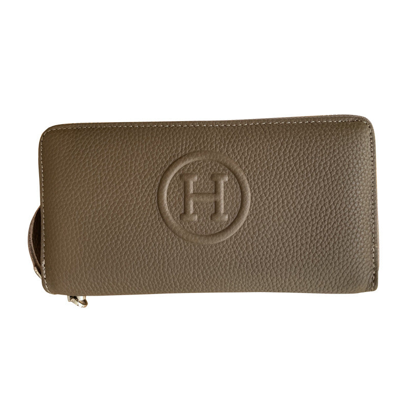 Women's Simple Fashion Long First Layer Cowhide Ladies Wallet