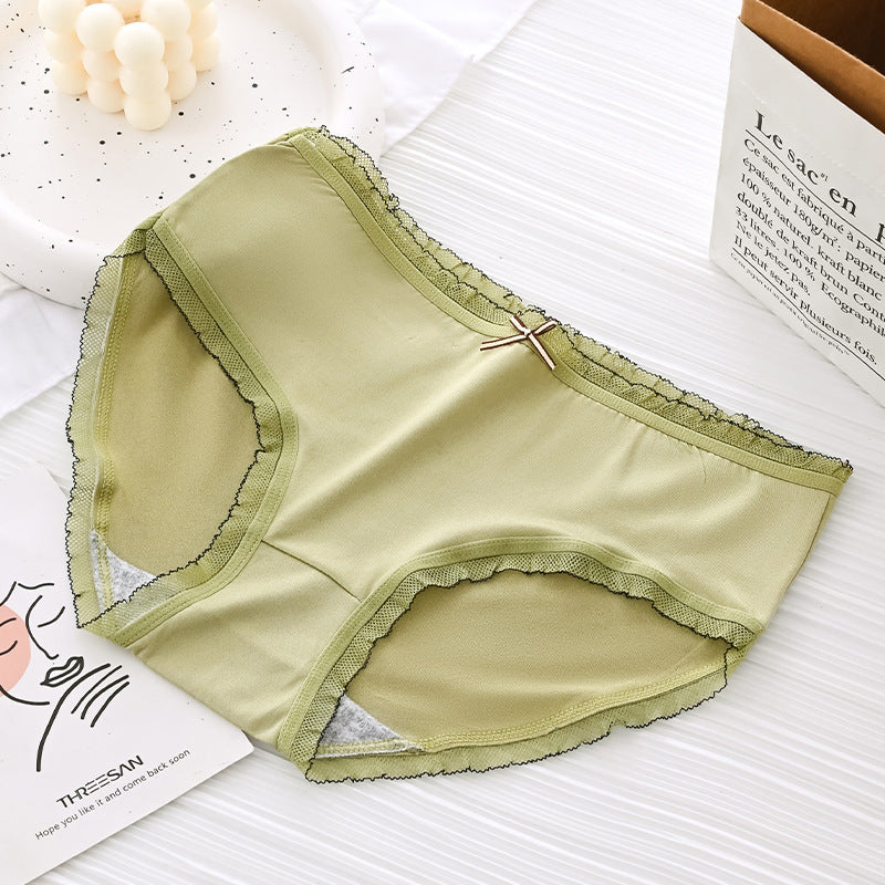 Women's Mid Waist Breathable Underwear Cute Sweet Panties