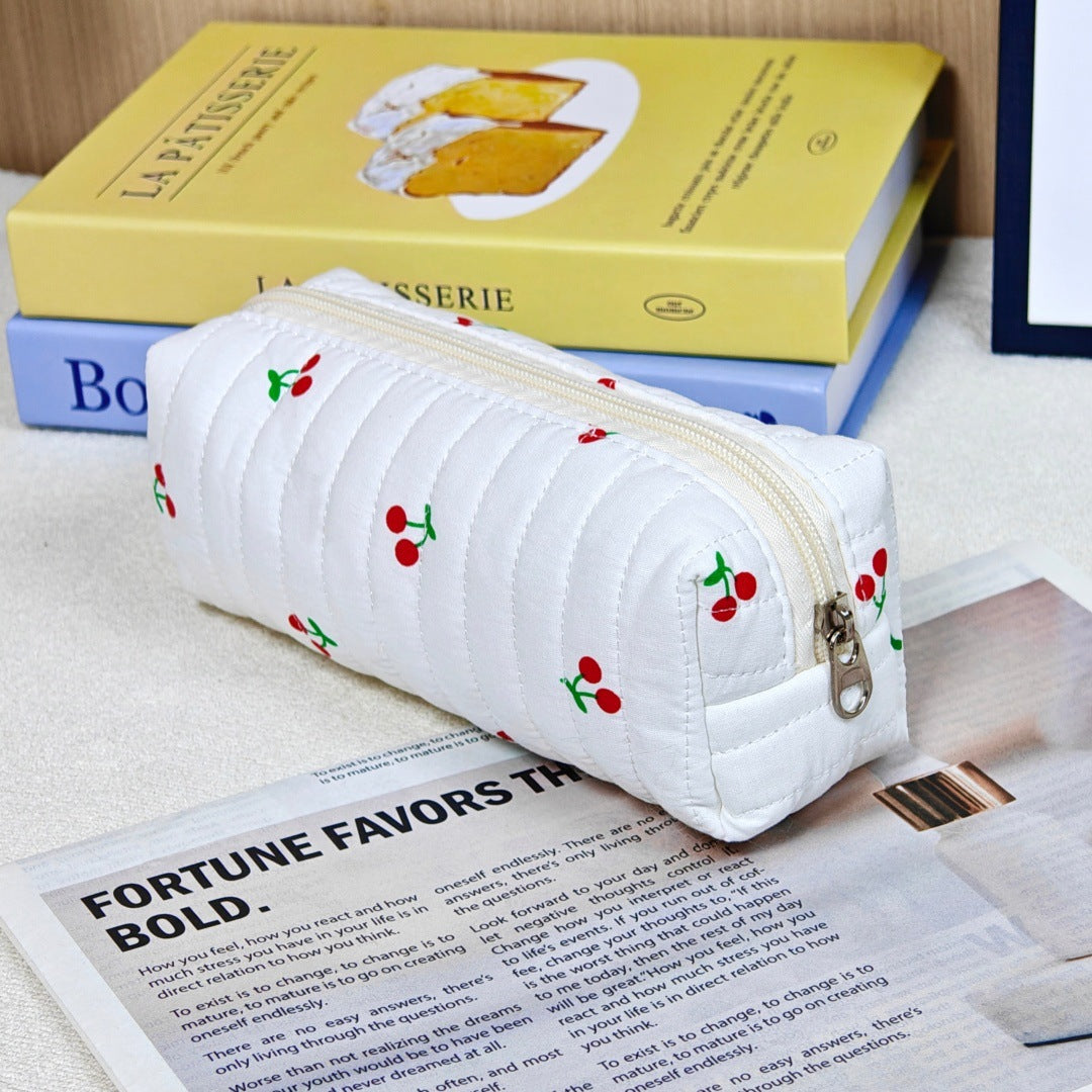 Wind Large Capacity Fabric Bow Printing Buggy Minority Simple Stationery Bags