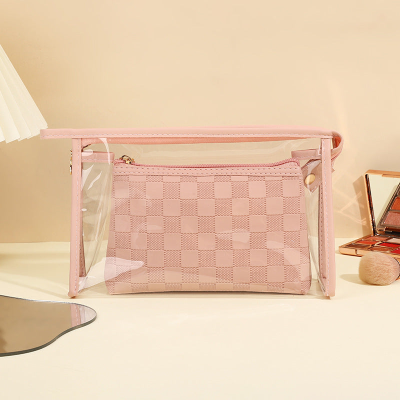 Women's High-grade Chessboard Storage Waterproof Portable Makeup Bag