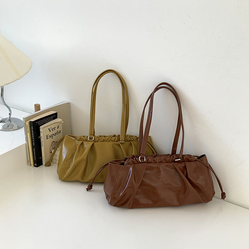 Women's Pleated Retro Hot Underarm Large Capacity Commute Women's Shoulder Bag