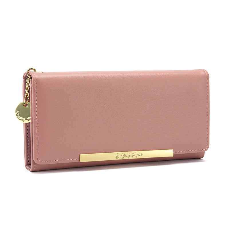Women's Korean Long Solid Color Two-fold Super Purses