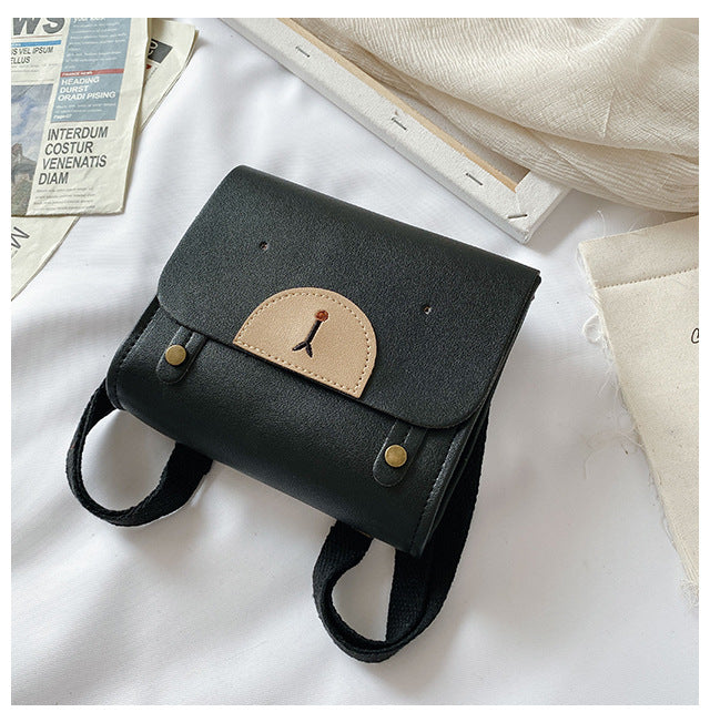 Solid Color Cute Bear Texture Shoulders Women's Shoulder Bag