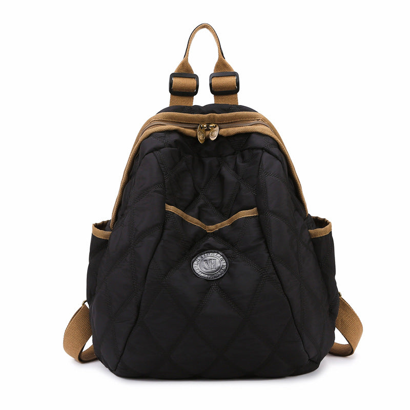 Simple Rhombus Cotton Jacket Large Capacity Travel Bags