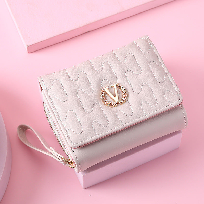 Women's Graceful Comfortable Short Embroidered High-grade Card Holder