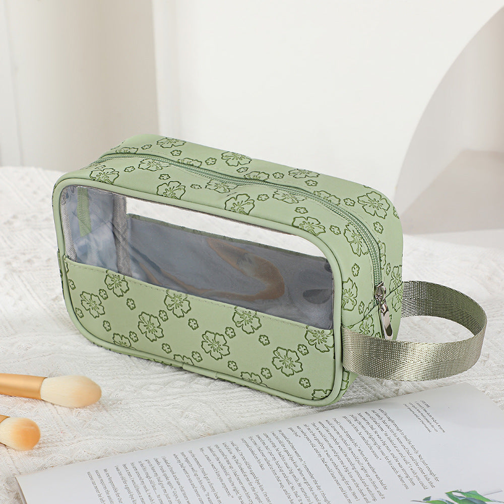 Women's Large Capacity Retro Embossing Storage Portable Outing Makeup Bag